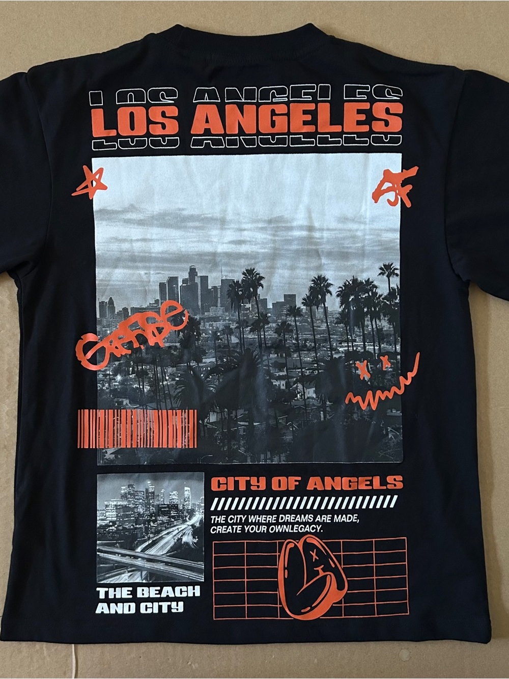 PacSun Los Angeles City Oversized Graphic Tee Men’s Small LA Streetwear Crewneck
